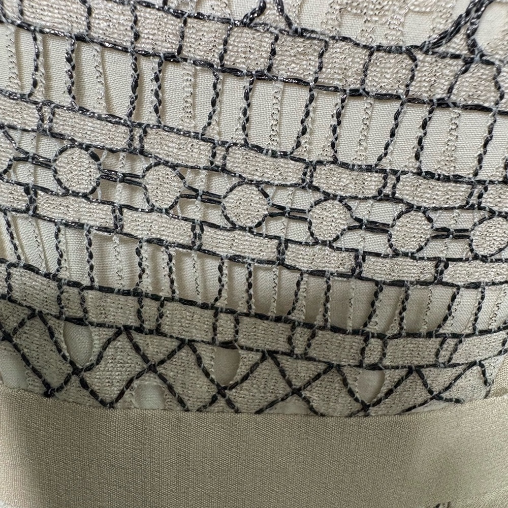NWT BCBGMaxAzria Cream and Black Lace Midi Dress 0 zipper - Picture 6 of 16